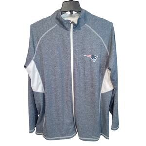 Majestic Womens New England Patriots Full Zip Jacket 1X Gray ThermaBase NFL